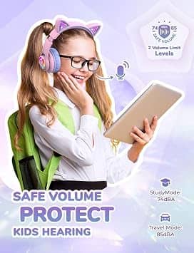 iClever Meow Macaron Headphones & Earbuds Pink New