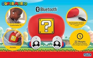 eKids B18 Headphones & Earbuds Mario New