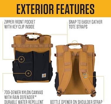 Carhartt Nylon Cinch-Top Convertible Tote Backpack Women's bags Brown New