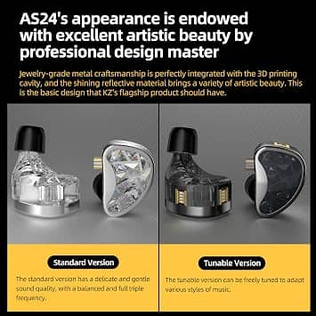 kz AS24 Headphones & Earbuds Black New