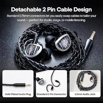 Linsoul KiwiEars Aether Headphones & Earbuds Black New