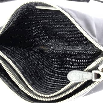 Prada Double Shoulder Bag Women's bags Small Black Nylon And Saffiano Leather New
