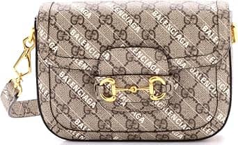 Balenciaga Horsebit 1955 Shoulder Bag Women's bags Mini Brown Coated Canvas New