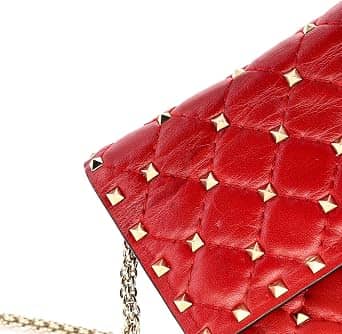 Valentino Garavani Rockstud Spike Crossbody Women's bags Small Red Quilted New
