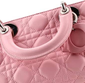 Dior Lady D-Joy Top Handle Women's bags Micro Powder Pink Lambskin Gold New