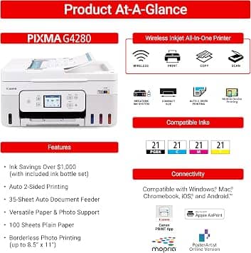 Canon PIXMA G4280 WH Printers New