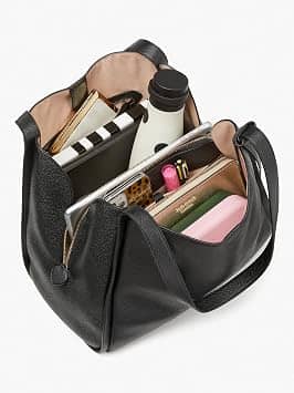 Kate Spade Knott Shoulder Bag Women's bags Large Black Pebbled Leather New