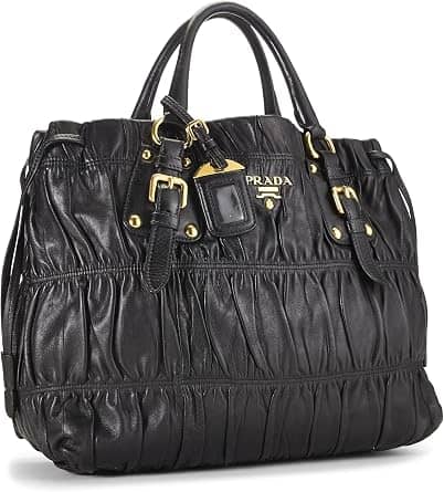Prada Gaufre Tote Women's bags Medium Black Nappa New