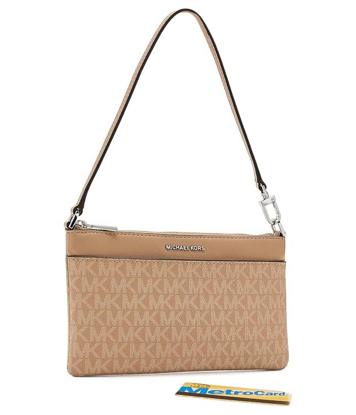 Michael Kors Jet Set Wristlet Women's bags Medium Brown Signature Logo New