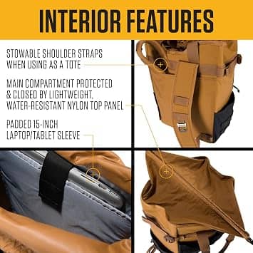 Carhartt Nylon Cinch-Top Convertible Tote Backpack Women's bags Brown New