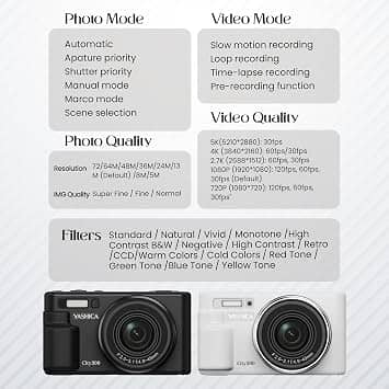 Yashica City 200 Digital Cameras Black New Body Only