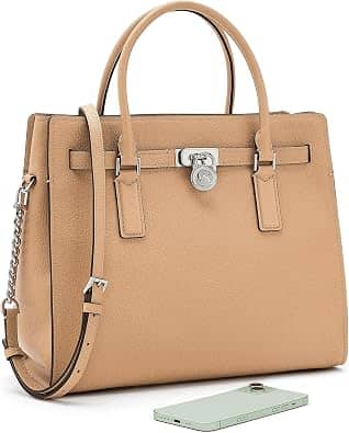 Michael Kors Hamilton Top Handle Women's bags Large Brown Leather New
