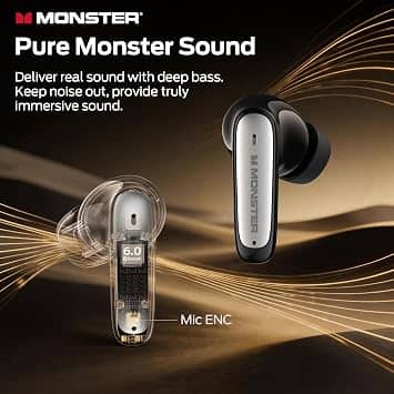 Monster W63 Headphones & Earbuds Black New
