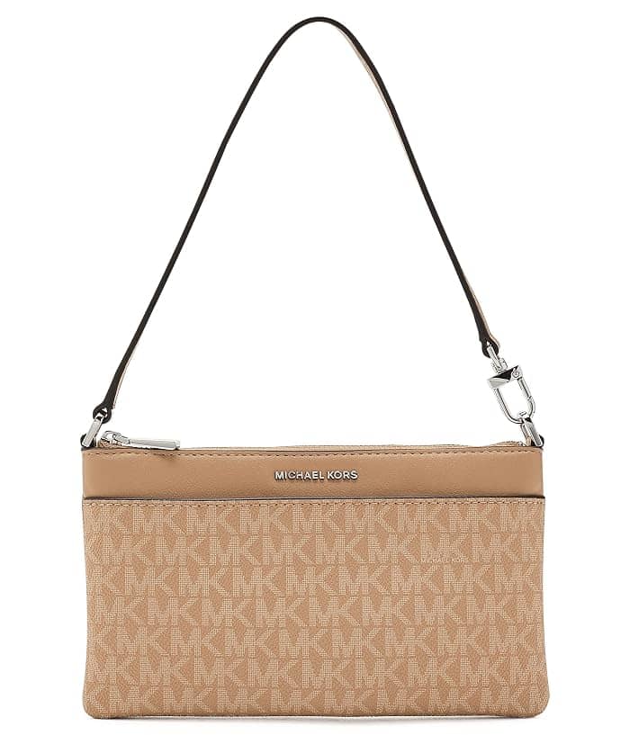 Michael Kors Jet Set Wristlet Women's bags Medium Brown Signature Logo New