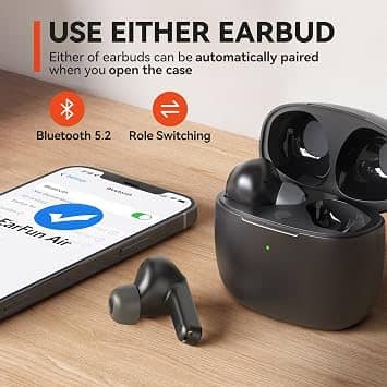 EarFun Air Headphones & Earbuds Black New