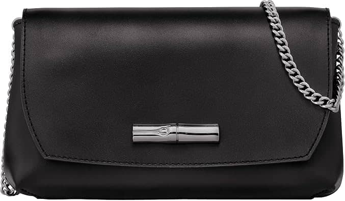 Longchamp Le Roseau Crossbody Women's bags Medium Black Leather New