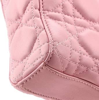 Dior Lady D-Joy Top Handle Women's bags Micro Powder Pink Lambskin Gold New