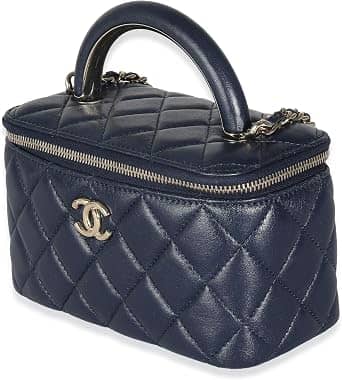 Chanel Vanity Case Top Handle Women's bags Vintage Hard Case (1990s) Black Caviar Medium New