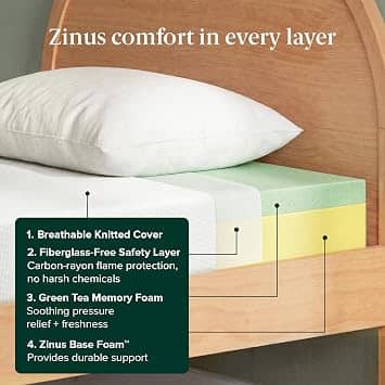 Zinus Green Tea Memory Foam Mattress Mattresses New Queen 10"