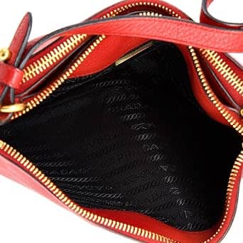 Prada Double Crossbody Women's bags Small Red Vitello New