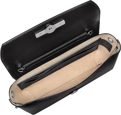 Longchamp Le Roseau Crossbody Women's bags Medium Black Leather New