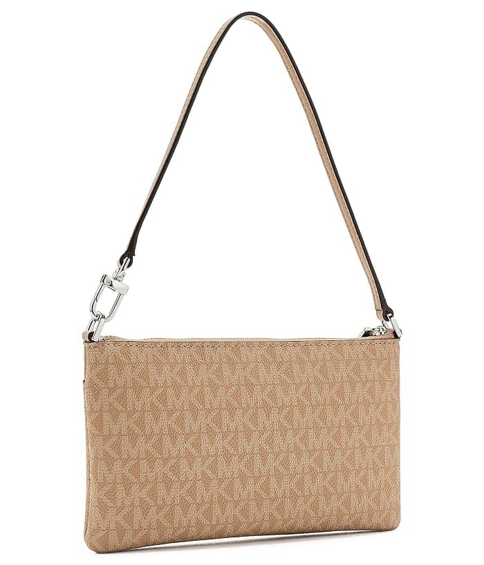 Michael Kors Jet Set Wristlet Women's bags Medium Brown Signature Logo New