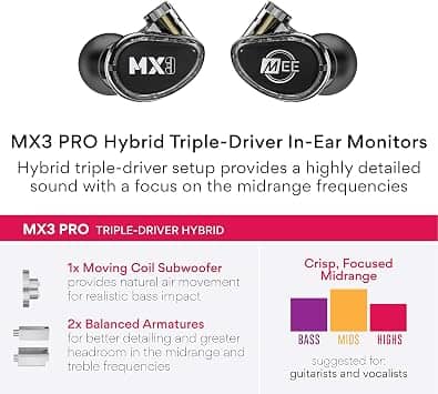MEE audio MX3 PRO Headphones & Earbuds Black New