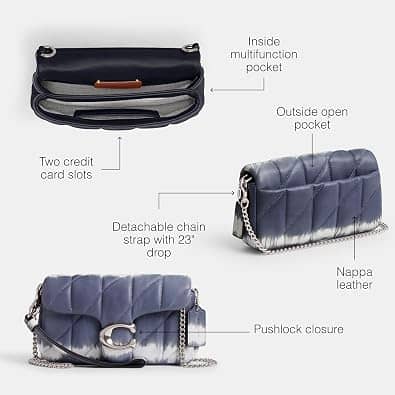 Coach Tabby Wristlet Women's bags Black Soft Grain Leather New