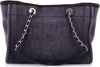 Chanel Deauville Tote Women's bags Small Beige Canvas Silver New