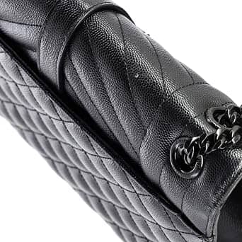 Saint Laurent Envelope Top Handle Women's bags Mini Black Leather New