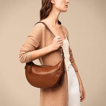 Fossil Harwell Shoulder Bag Women's bags Small Brown Haircalf New