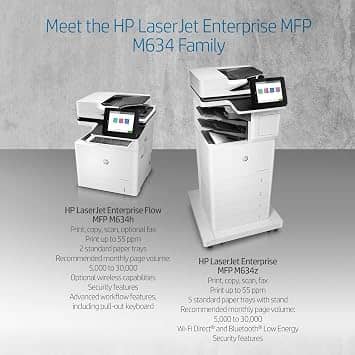 HP LaserJet Enterprise MFP M634 Printers Used - Good
