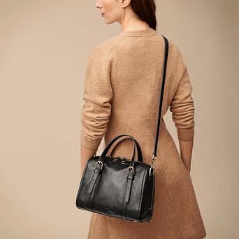 Fossil Carlie Top Handle Women's bags Brown Canvas New
