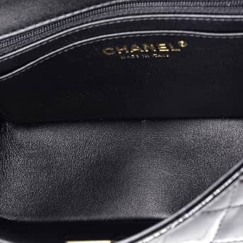 Chanel Single Flap Top Handle Women's bags Mini Black Quilted New