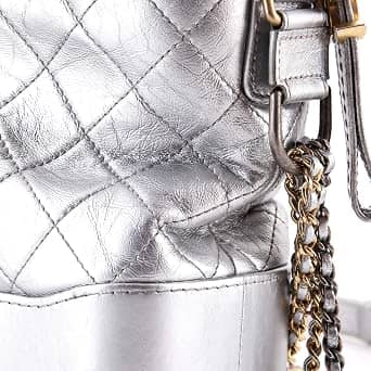 Chanel Gabrielle Shoulder Bag Women's bags Small White Aged Calfskin Gold New