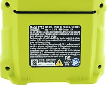 RYOBI P742 Portable Bluetooth Speakers Green New