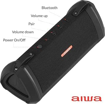 Aiwa Exos-3 Portable Bluetooth Speakers Black New