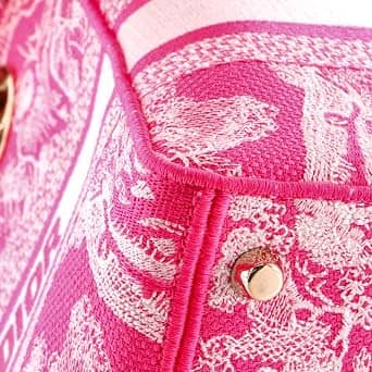 Dior Lady D-Lite Top Handle Women's bags Mini Powder Pink Canvas Gold New