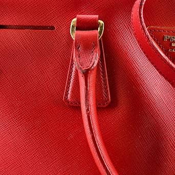 Prada Double Tote Women's bags Small Red Saffiano Leather New