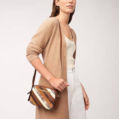 Fossil Liza Crossbody Women's bags Multicolor Python Effect Embossed Leather New