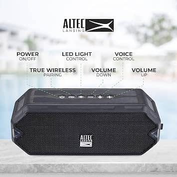 Altec Lansing HydraJolt Portable Bluetooth Speakers Black New