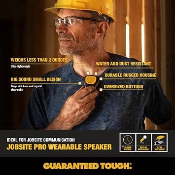 DEWALT Wearable Bluetooth Speaker Pro Max Portable Bluetooth Speakers Mix New