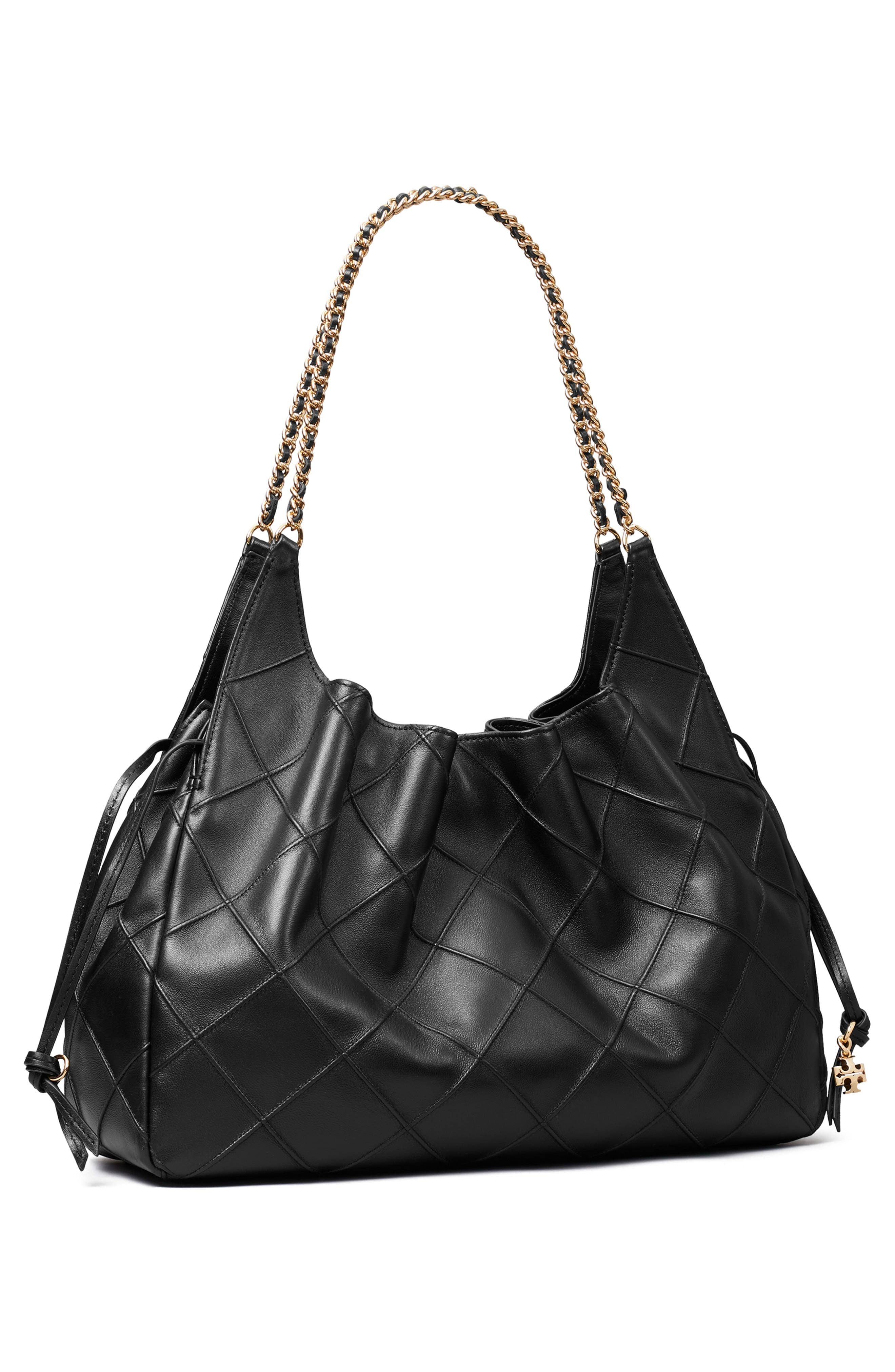 Tory Burch Fleming Tote Women's bags Large Black Quilted Leather New
