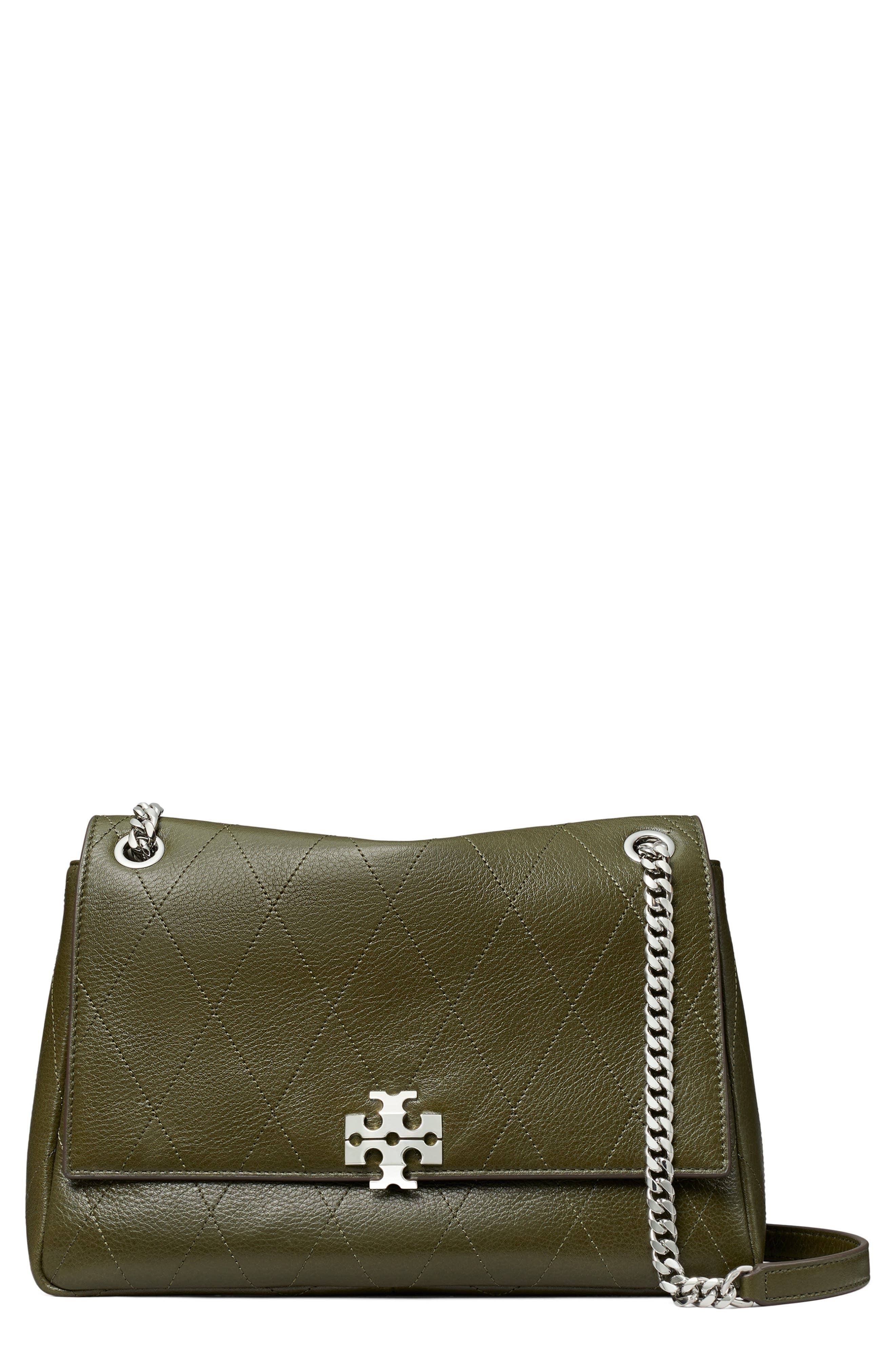 Tory Burch Charlie Shoulder Bag Women's bags Small Blue Meridian Suede New