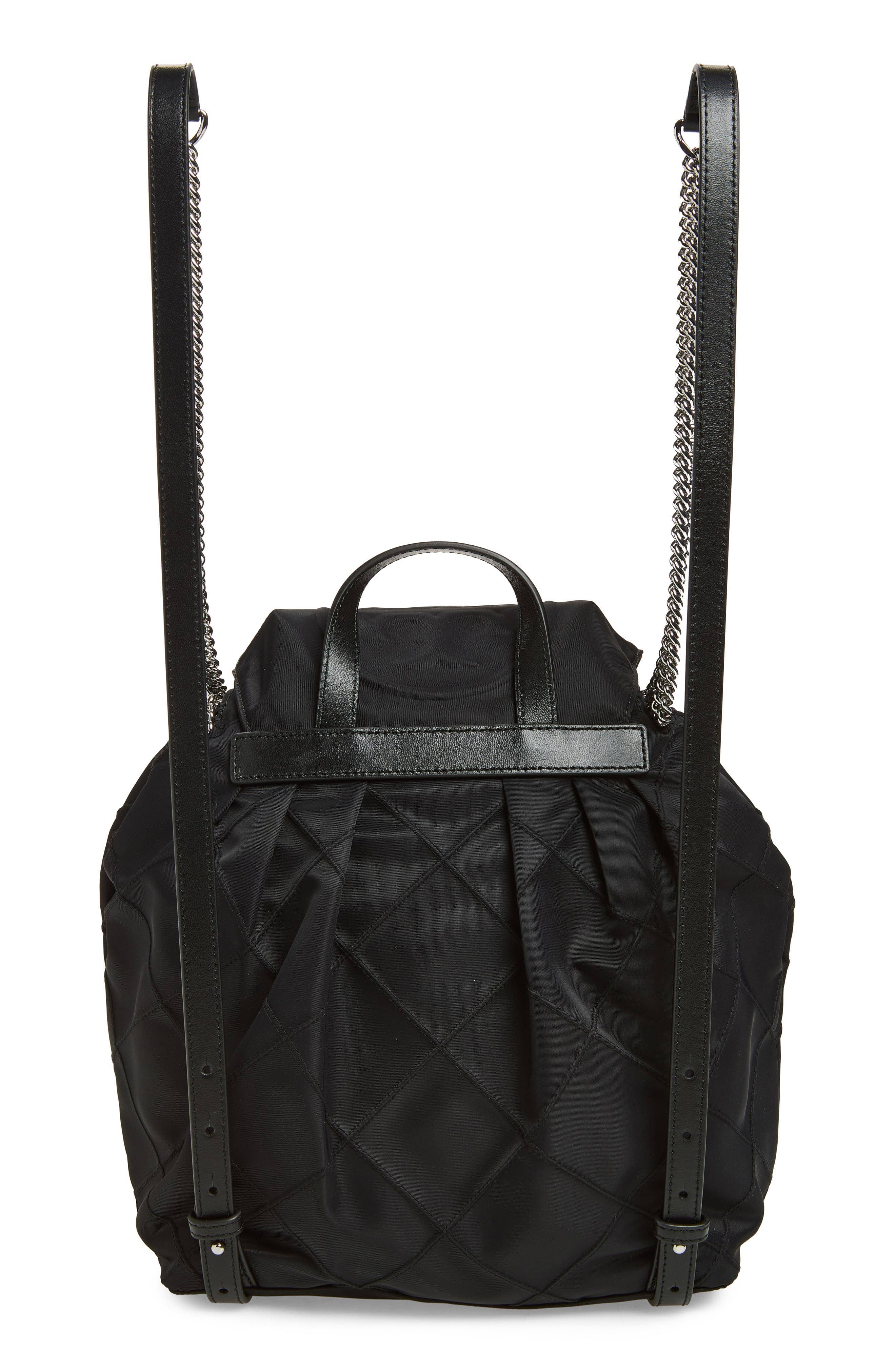 Tory Burch Fleming Backpack Women's bags Small Black Nylon New