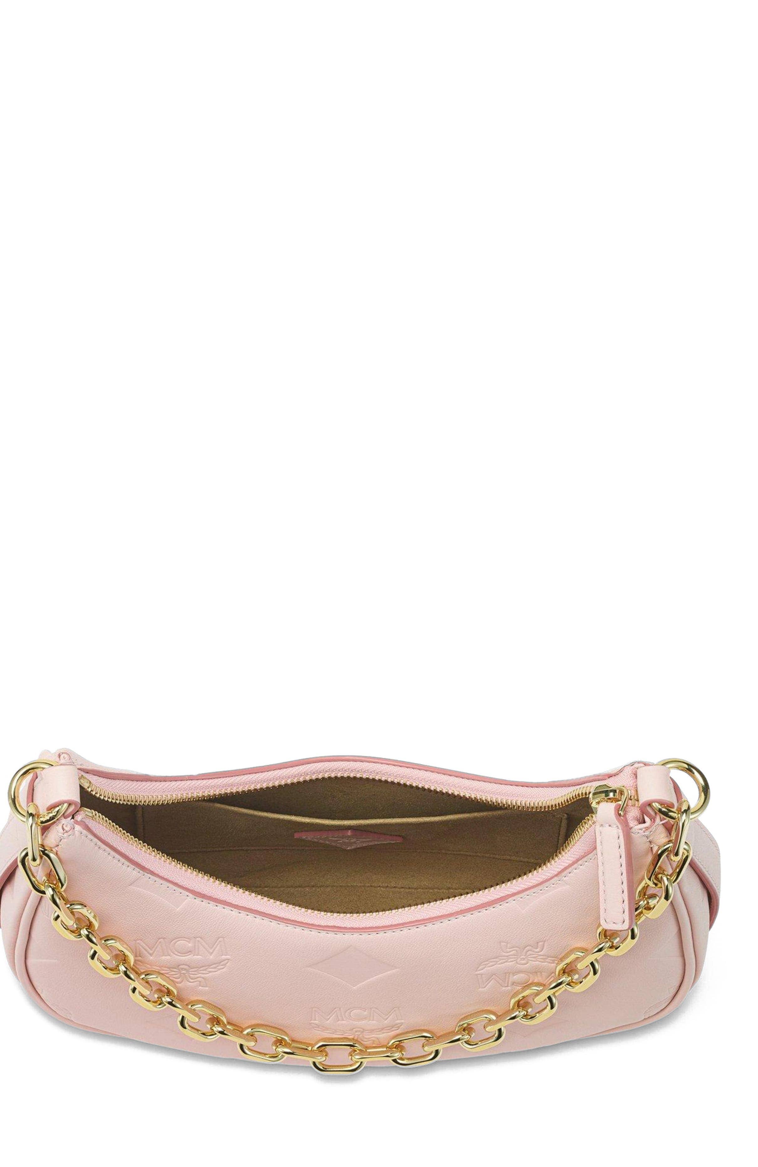 MCM Aren Women's bags Beige Visetos East West Shoulder Bag Small New