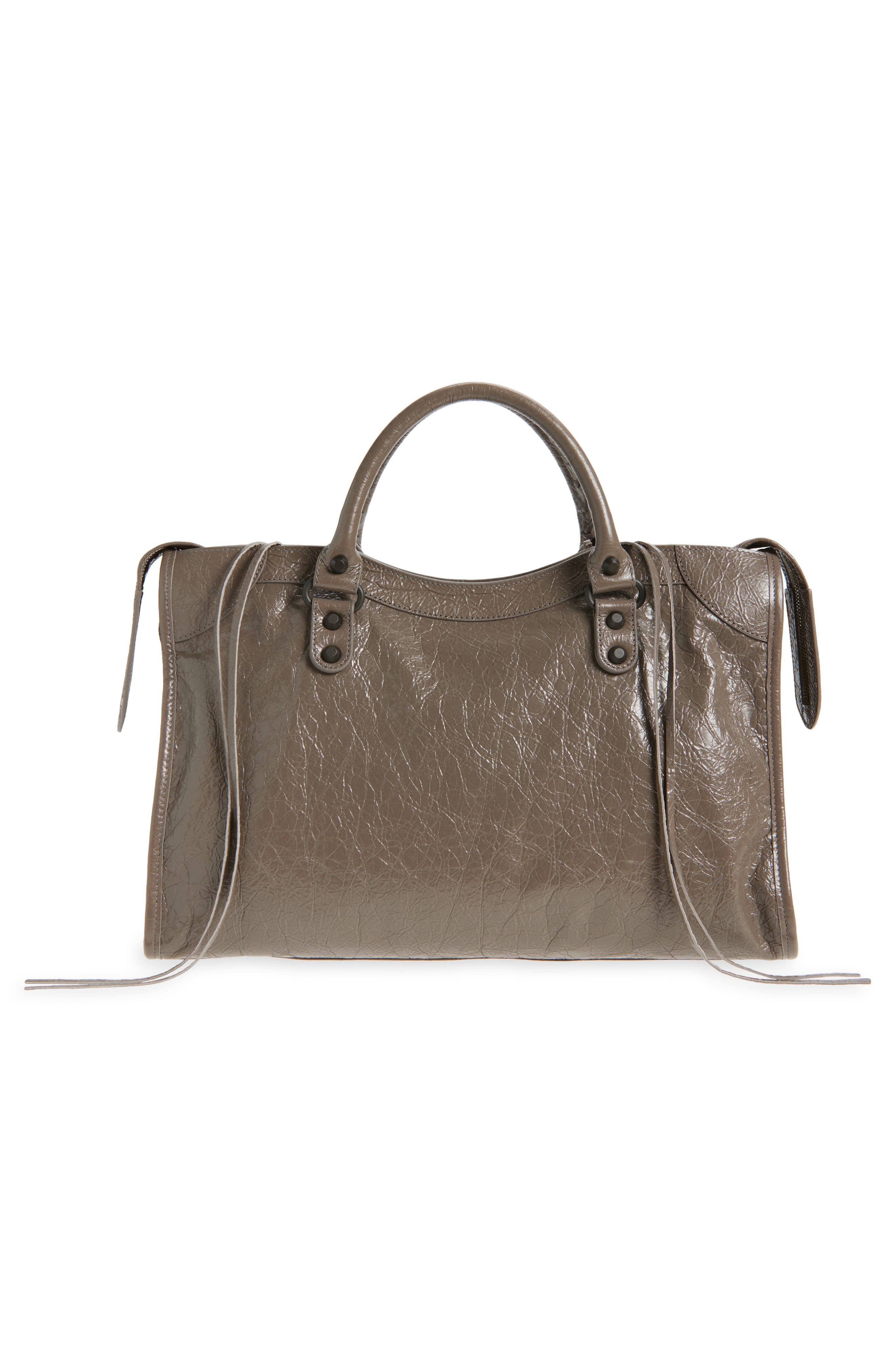 Balenciaga Le City Top Handle Women's bags Mini Camel Calfskin Gold New