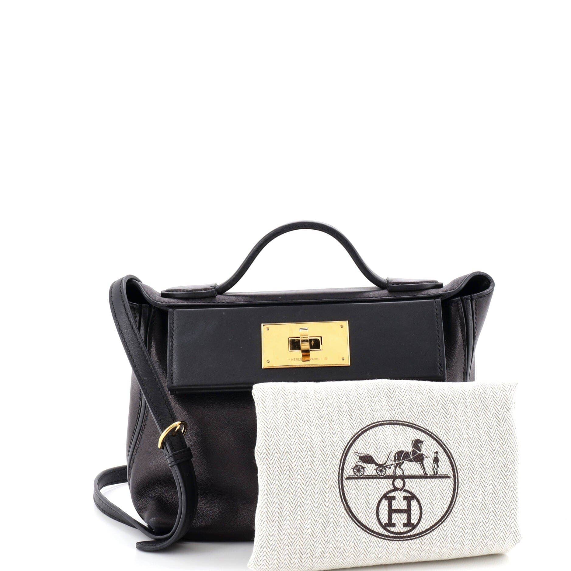 Hermès 24/24 Top Handle Women's bags Unspecified Black Togo & Swift Palladium New