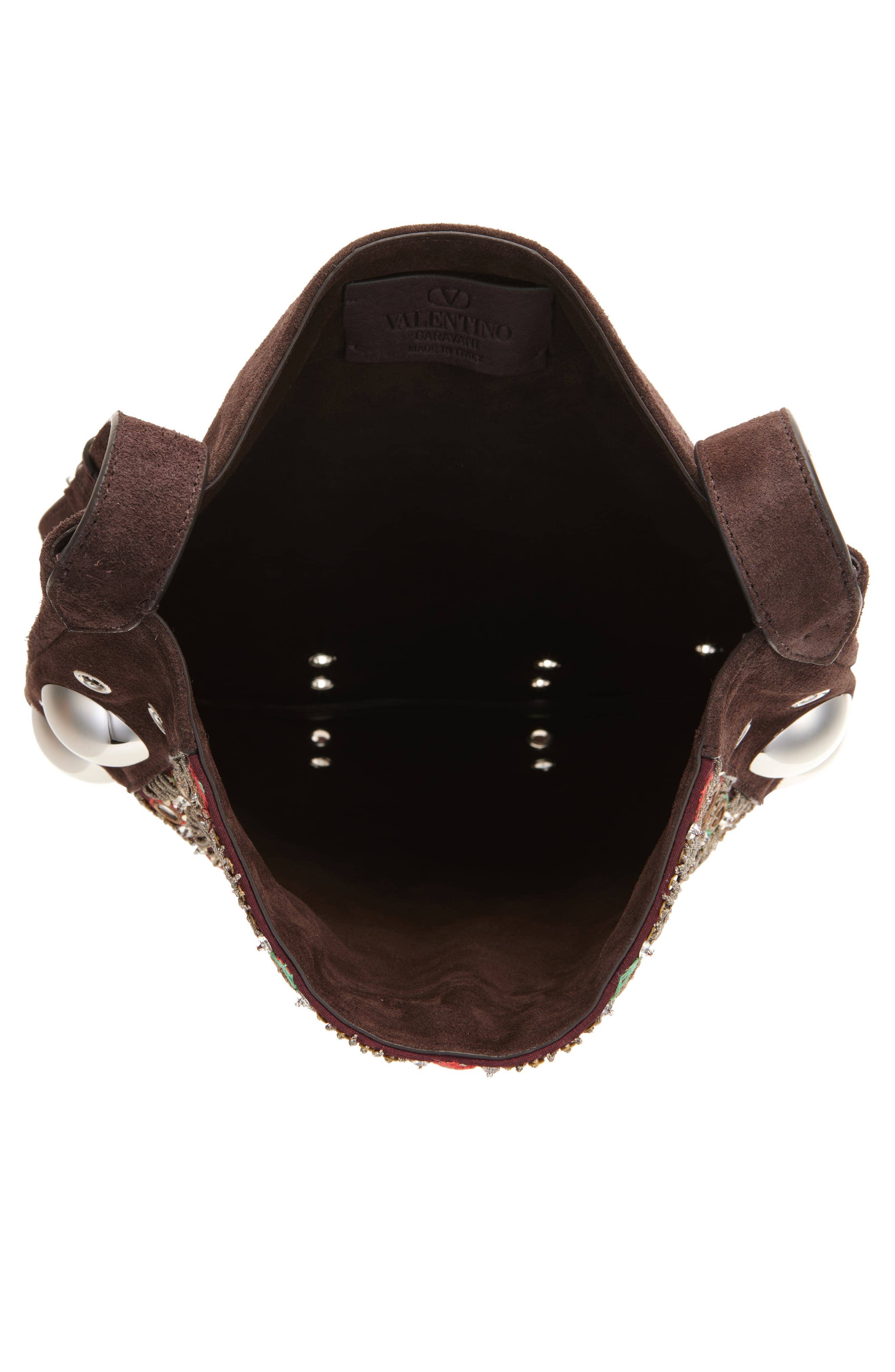 Valentino Garavani Nellcôte Shoulder Bag Women's bags Brown Suede New