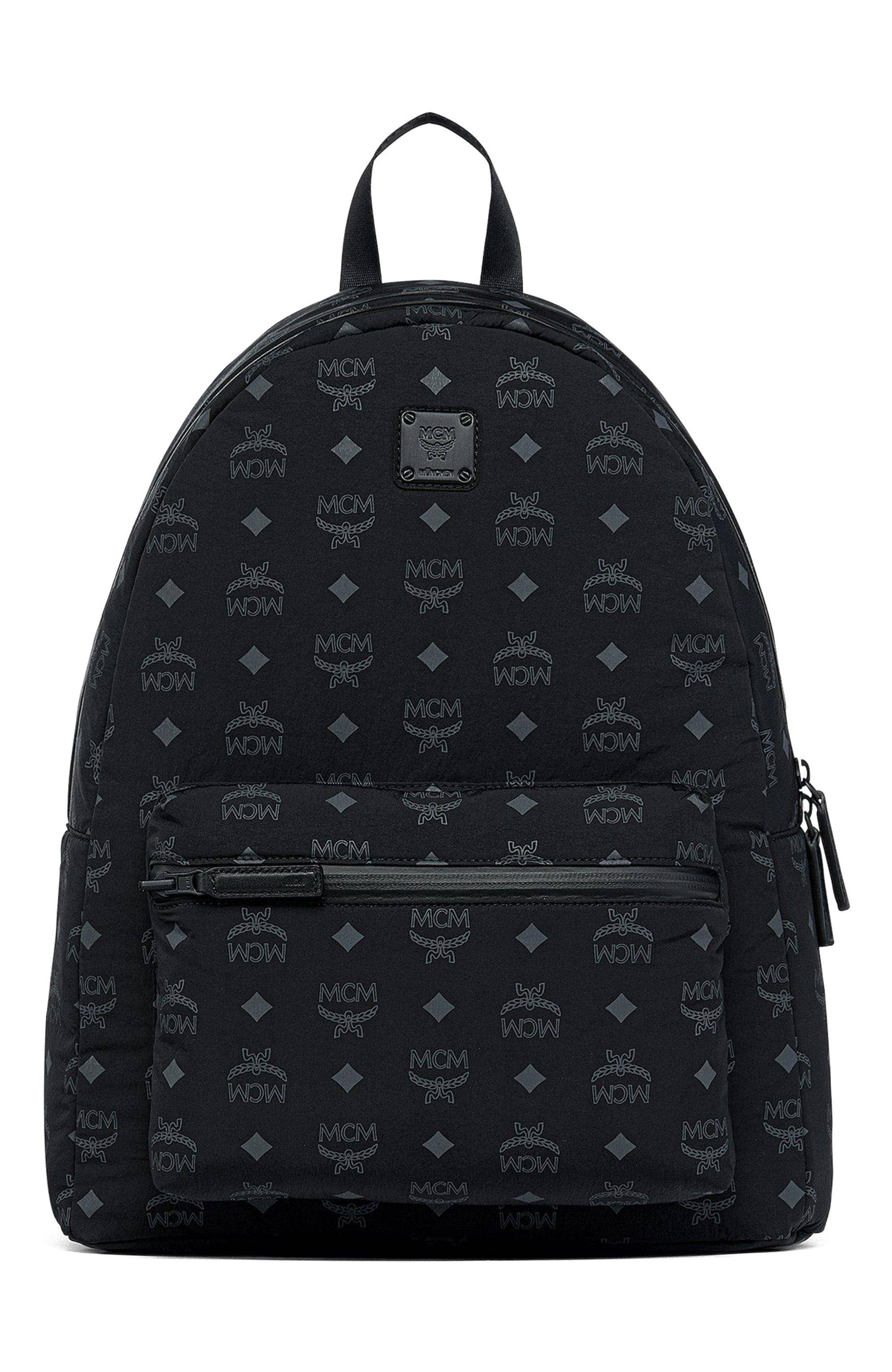 MCM Stark Women's bags Black Calfskin Backpack Mini New